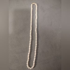 23" real cultured pearl necklace with 14k gold clasp